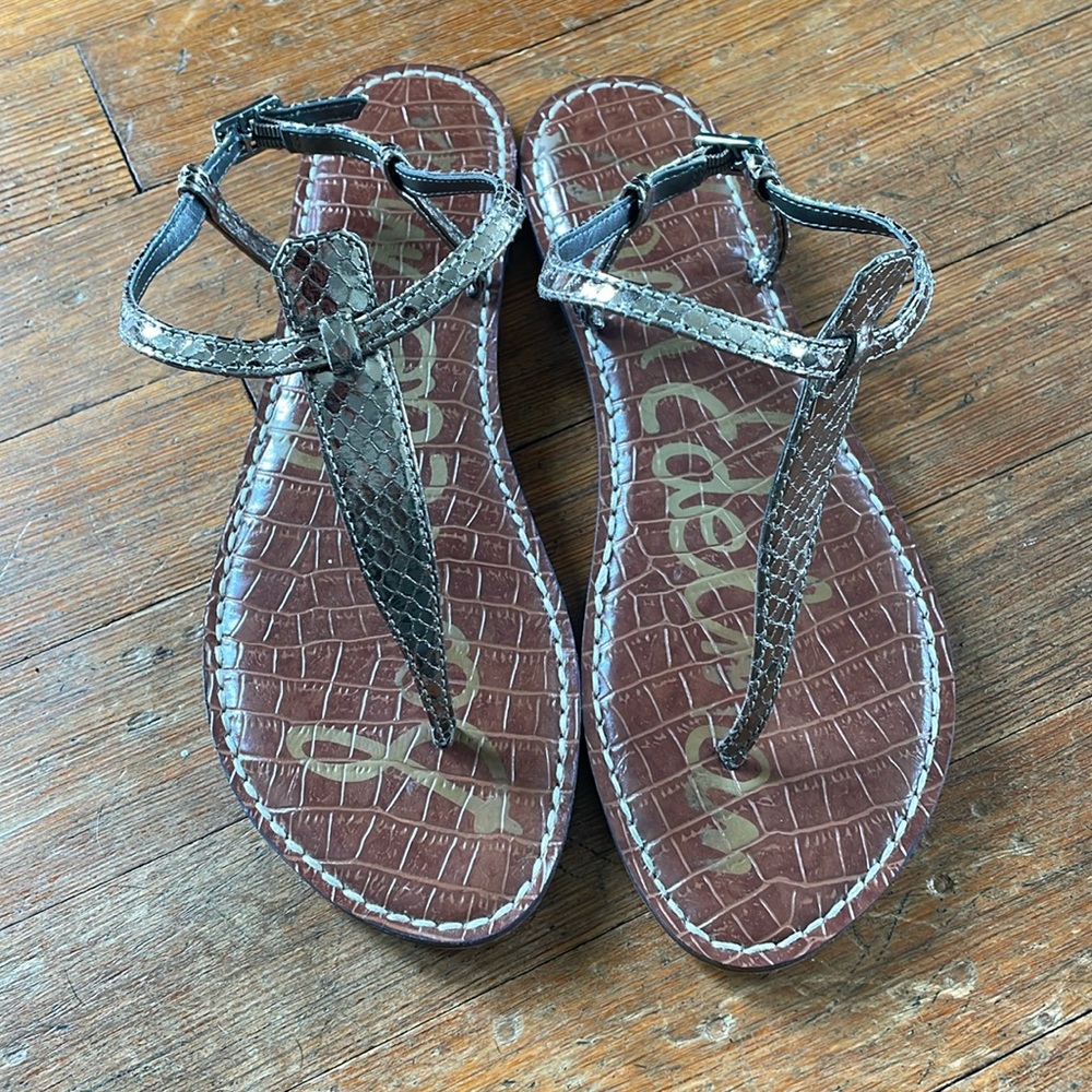 Sam Edelman Snakeskin Gigi Sandals T-Strap